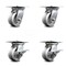 Service Caster 4 Inch V Groove Semi Steel Swivel Caster Set with Roller Bearings 2 Brakes SCC SCC-35S420-VGR-2-SLB-2 - alternate 1